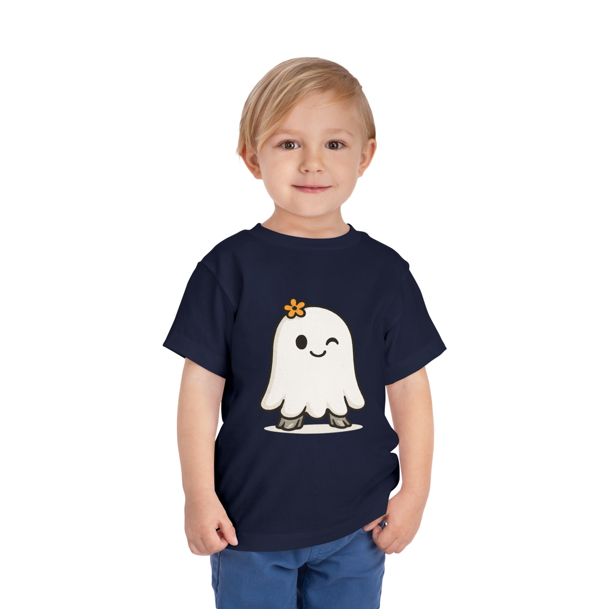 Cute Ghost Toddler Tee, Adorable Kids T-Shirt, Fun Halloween Outfit, Playful Short Sleeve Shirt, Toddler Gift, Everyday Wear