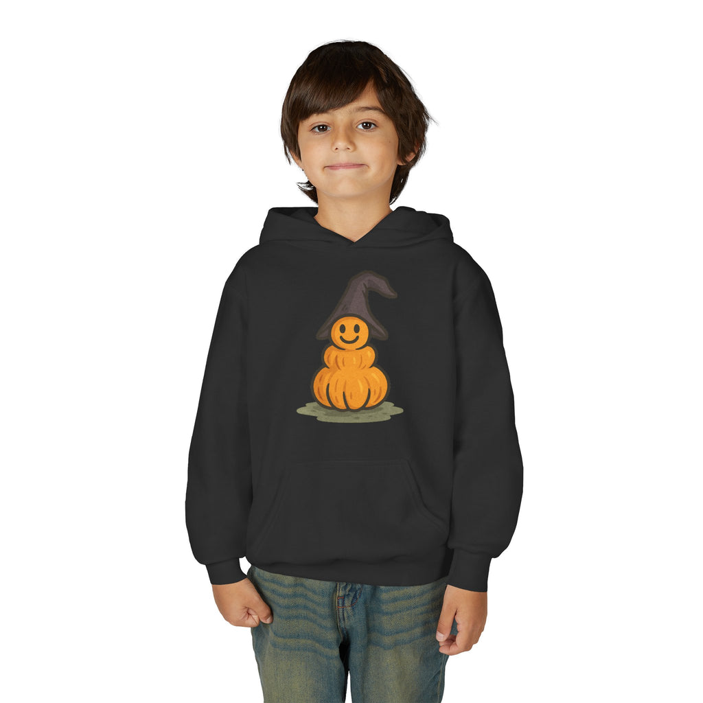 Cute Pumpkin Witch Youth Hoodie - Perfect for Halloween Celebrations