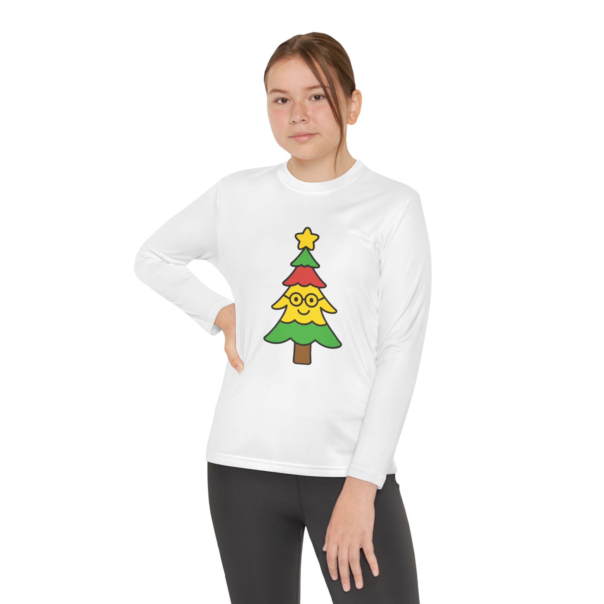Lily's Holiday Cheer Smart Tree Youth Long Sleeve Tee with Christmas