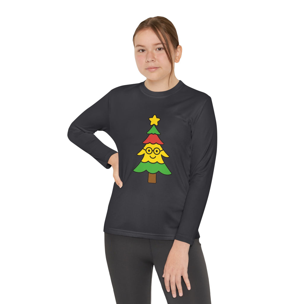 Lily's Holiday Cheer Smart Tree Youth Long Sleeve Tee with Christmas