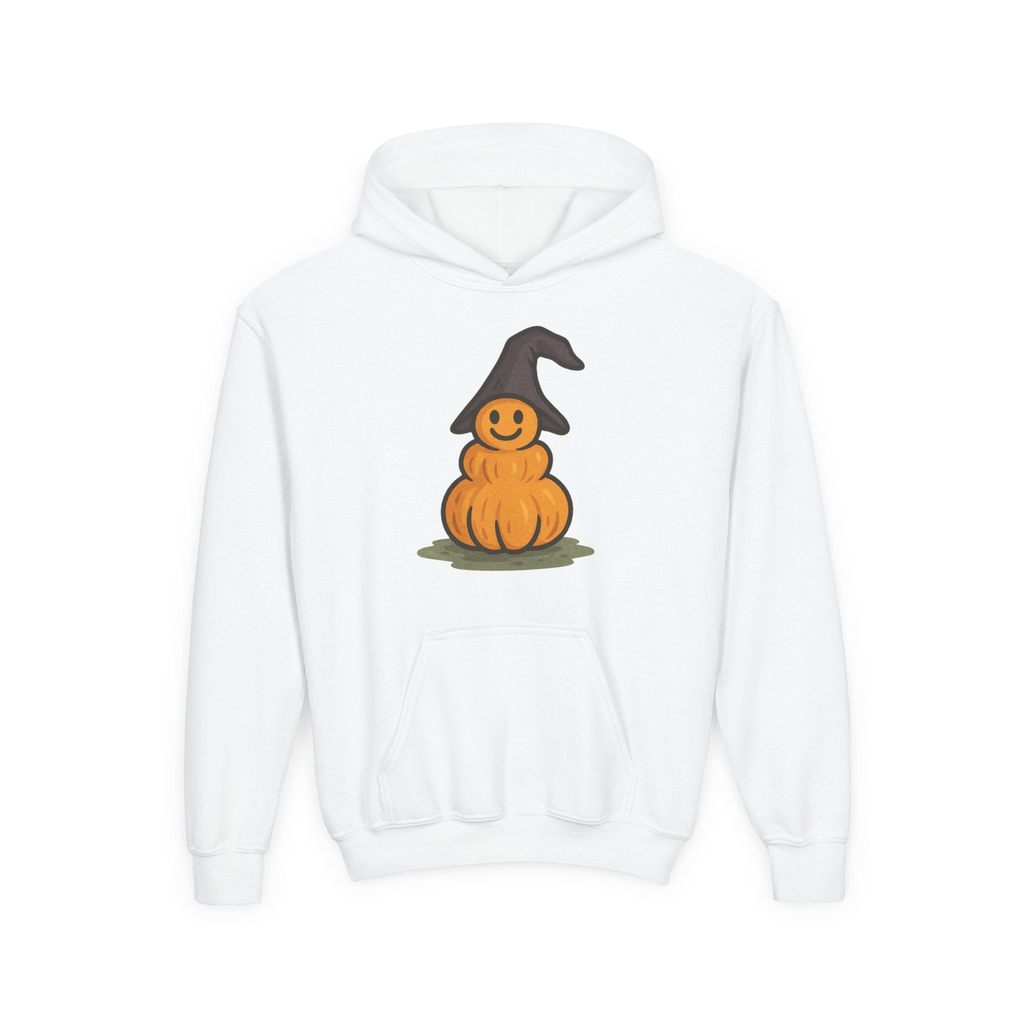 Cute Pumpkin Witch Youth Hoodie - Perfect for Halloween Celebrations