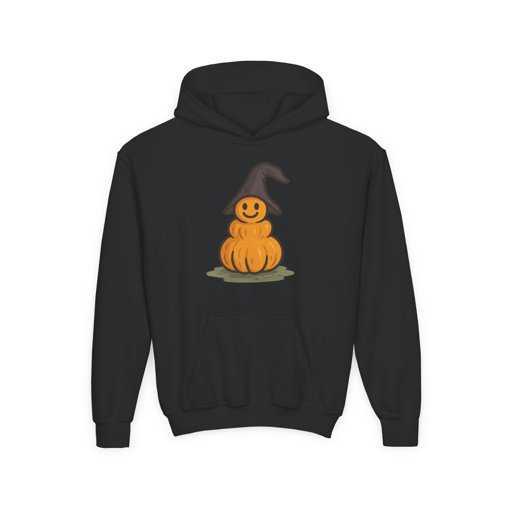 Cute Pumpkin Witch Youth Hoodie - Perfect for Halloween Celebrations