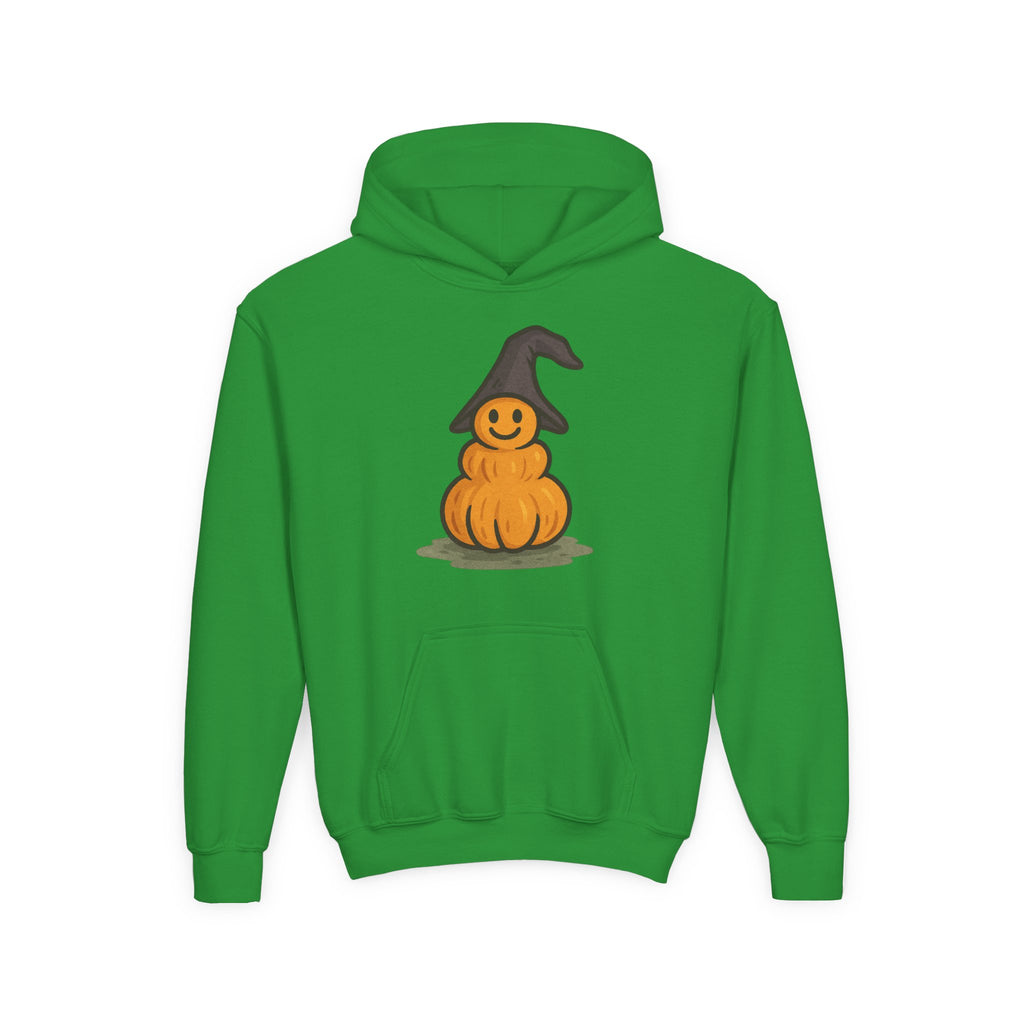 Cute Pumpkin Witch Youth Hoodie - Perfect for Halloween Celebrations