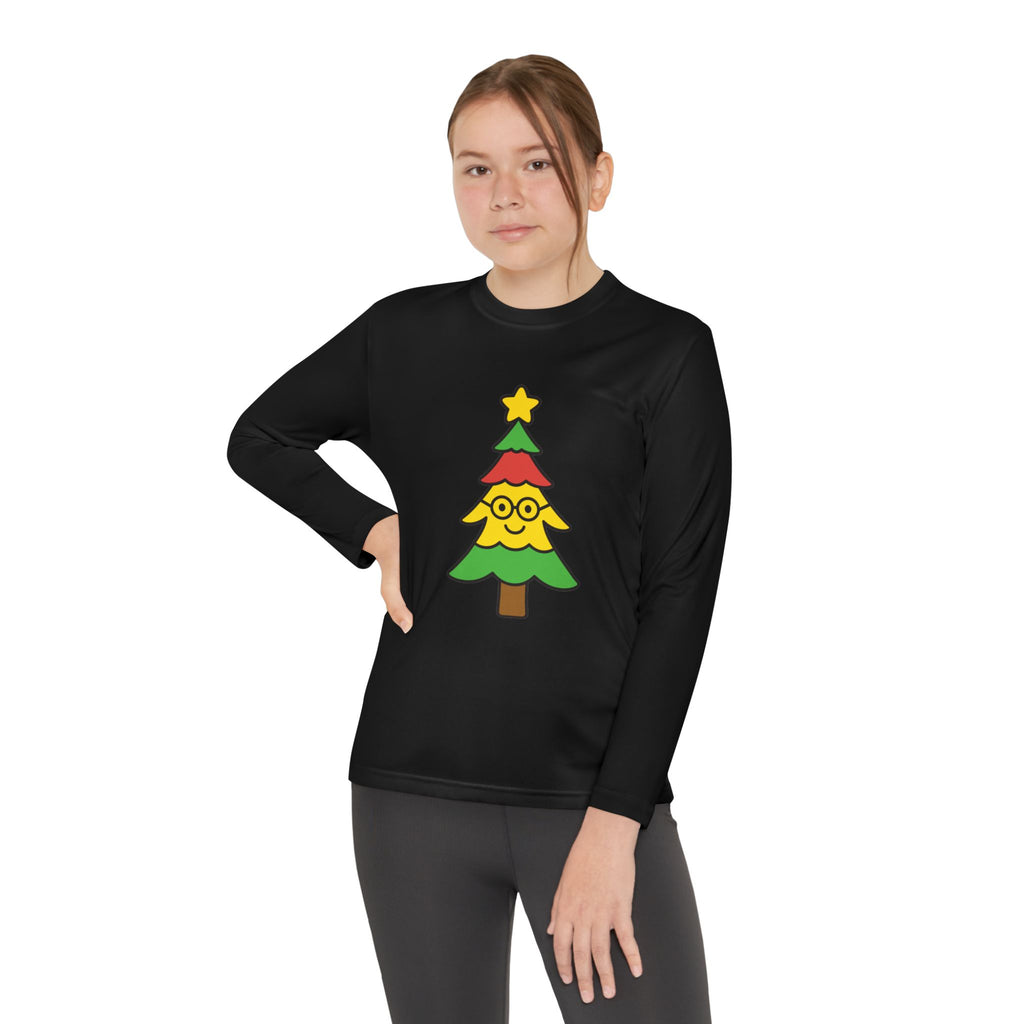 Lily's Holiday Cheer Smart Tree Youth Long Sleeve Tee with Christmas