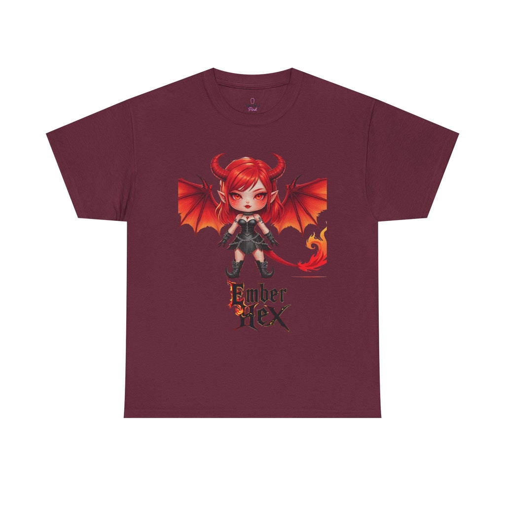 Kawaii Demon Tee, Cute Graphic T-Shirt, Unisex Heavy Cotton Tee, Alternative Fashion, Halloween Apparel, Unique Gift Idea