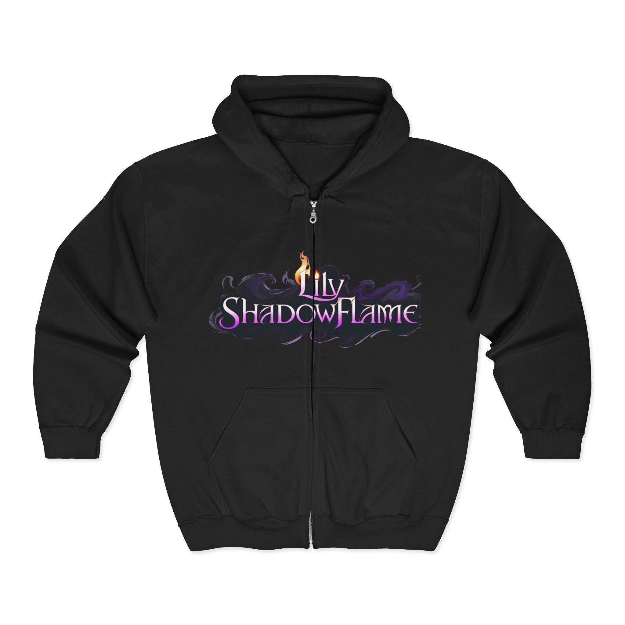 Lily ShadowFlame Full Zip Hooded Sweatshirt, Unisex Hoodies, Casual Wear, Cozy Layering, Gift for Gamers
