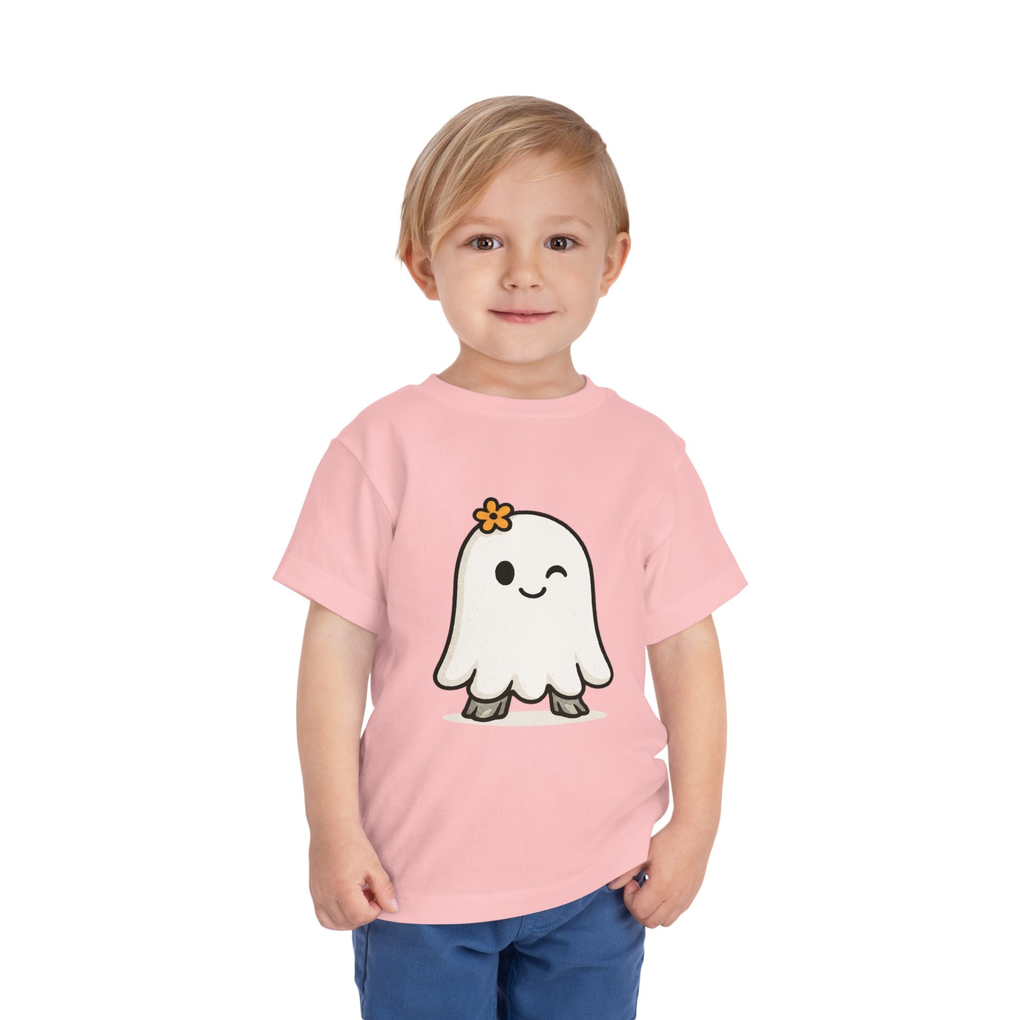 Cute Ghost Toddler Tee, Adorable Kids T-Shirt, Fun Halloween Outfit, Playful Short Sleeve Shirt, Toddler Gift, Everyday Wear
