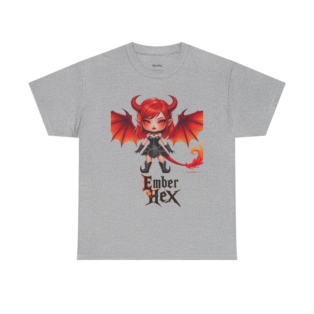 Kawaii Demon Tee, Cute Graphic T-Shirt, Unisex Heavy Cotton Tee, Alternative Fashion, Halloween Apparel, Unique Gift Idea