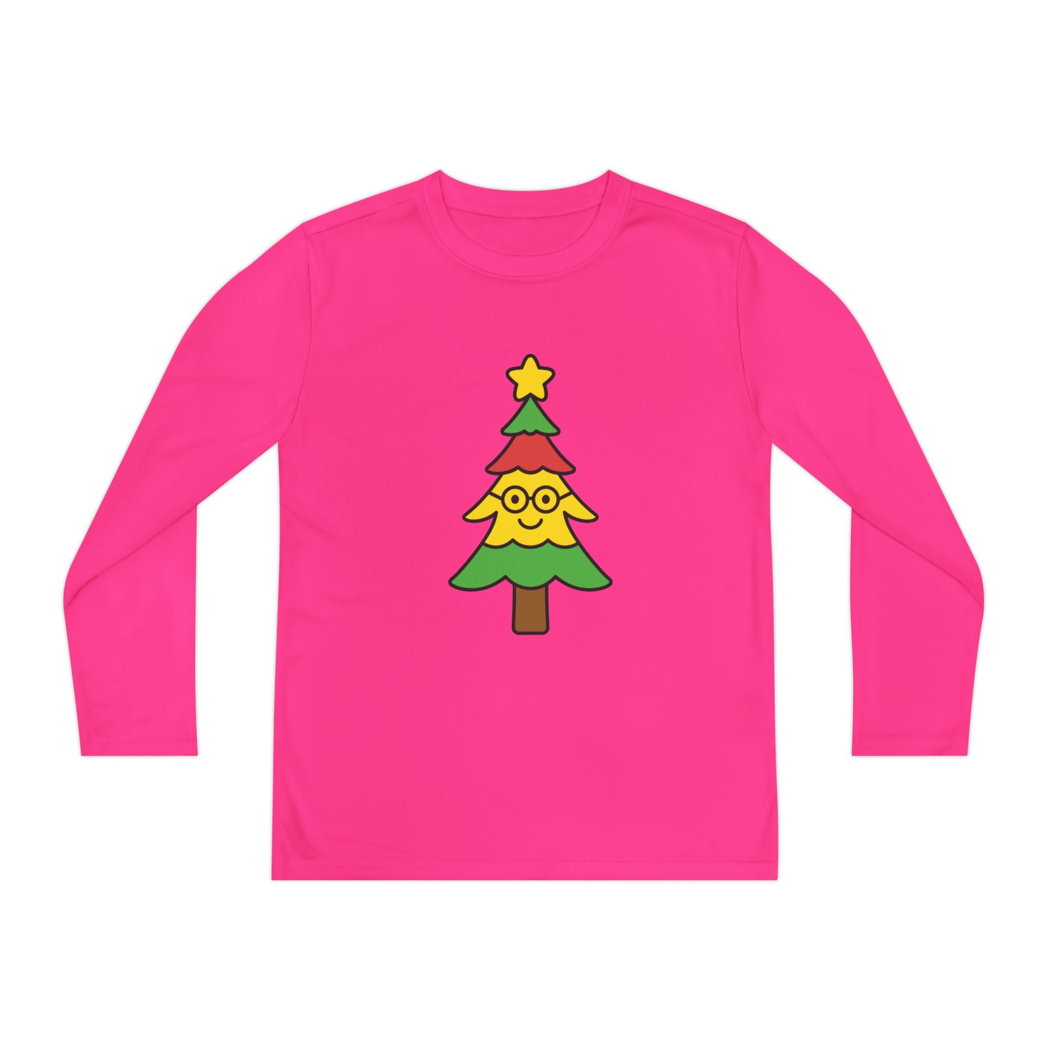 Lily's Holiday Cheer Smart Tree Youth Long Sleeve Tee with Christmas
