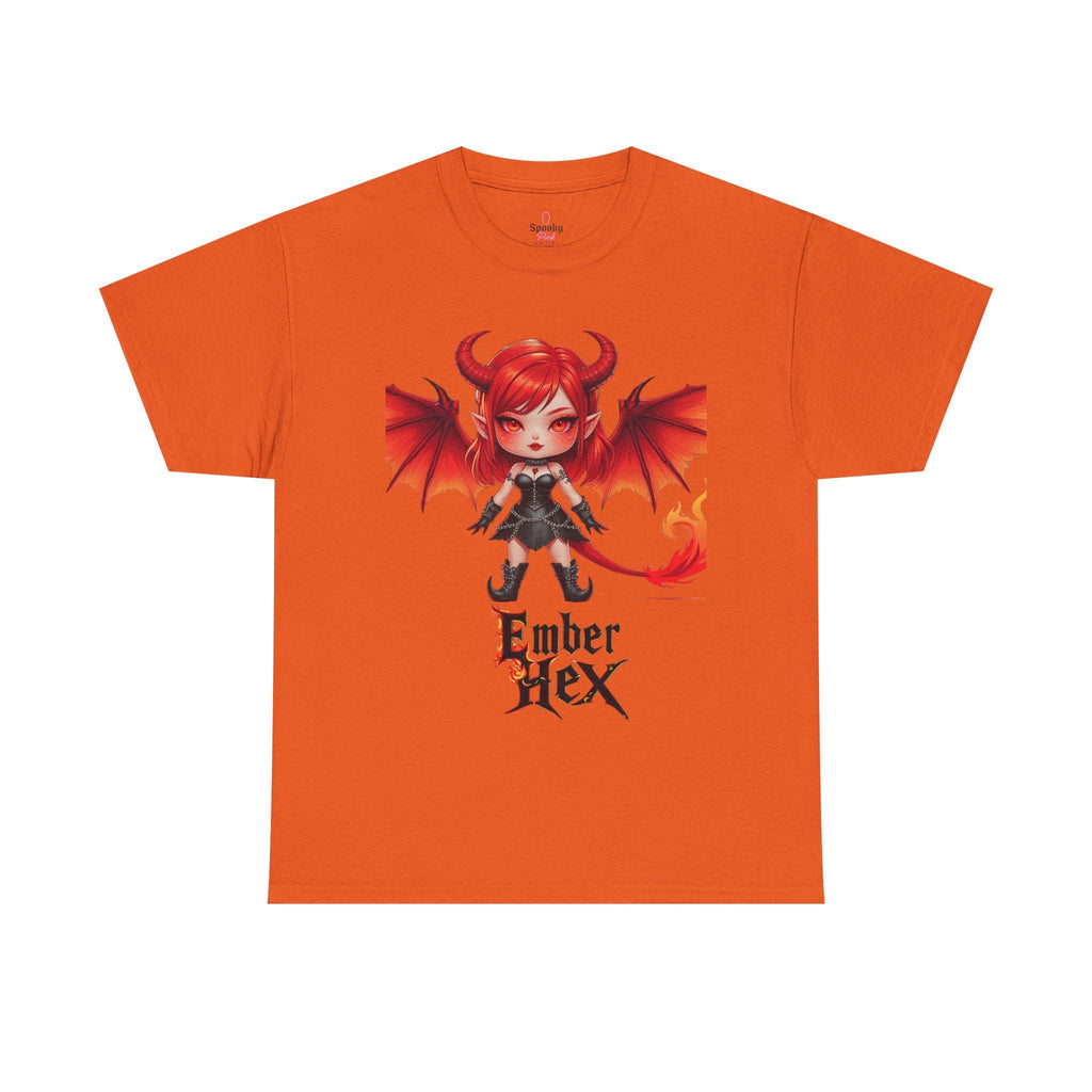 Kawaii Demon Tee, Cute Graphic T-Shirt, Unisex Heavy Cotton Tee, Alternative Fashion, Halloween Apparel, Unique Gift Idea