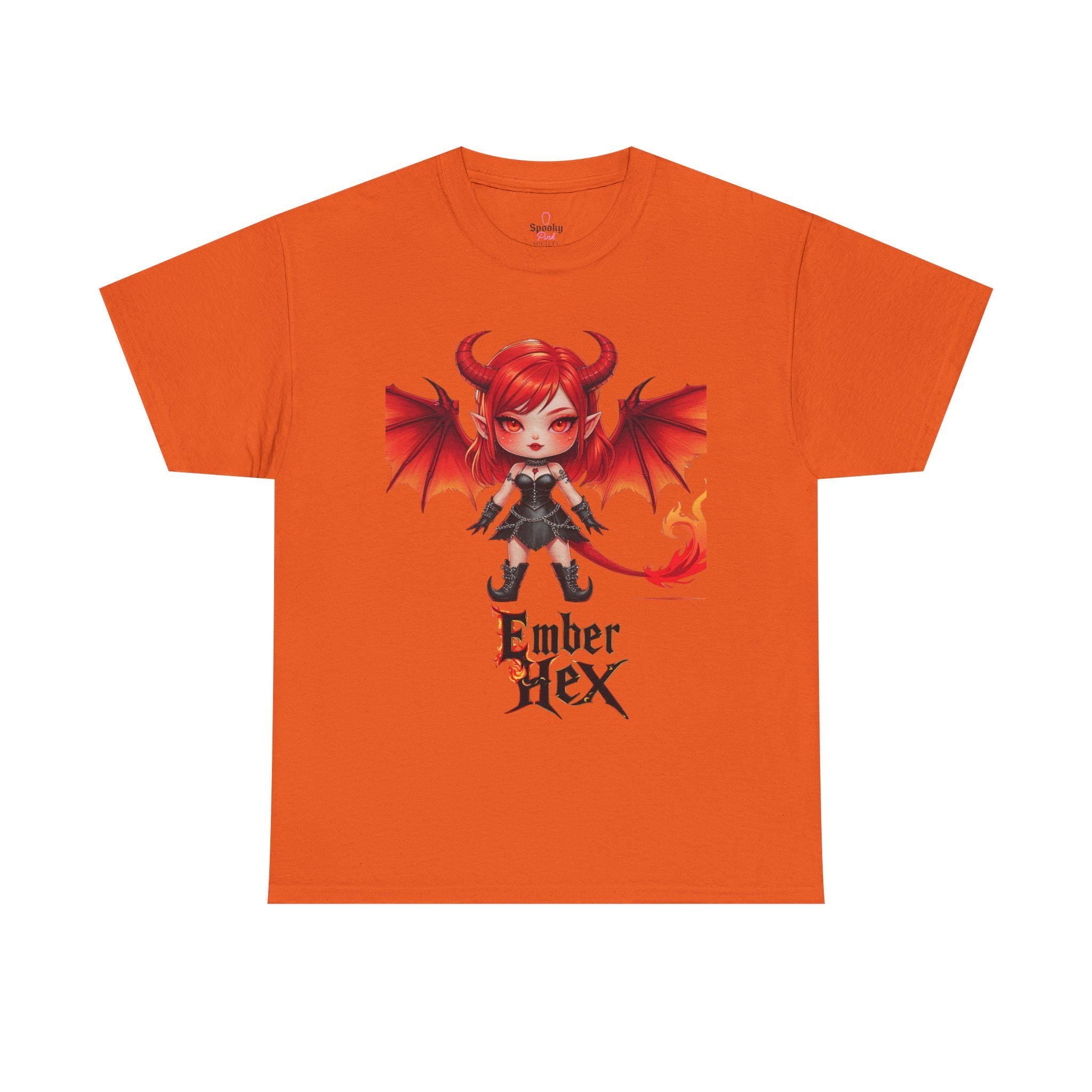 Kawaii Demon Tee, Cute Graphic T-Shirt, Unisex Heavy Cotton Tee, Alternative Fashion, Halloween Apparel, Unique Gift Idea