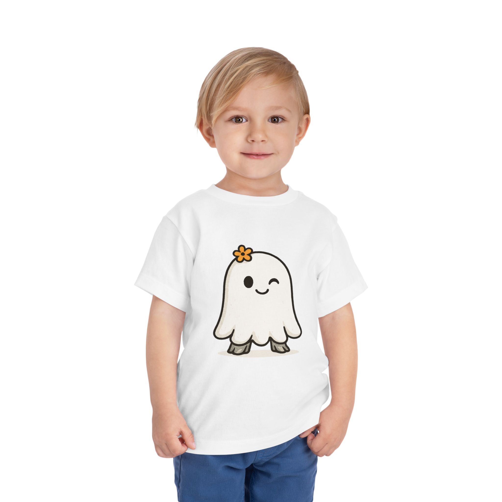 Cute Ghost Toddler Tee, Adorable Kids T-Shirt, Fun Halloween Outfit, Playful Short Sleeve Shirt, Toddler Gift, Everyday Wear