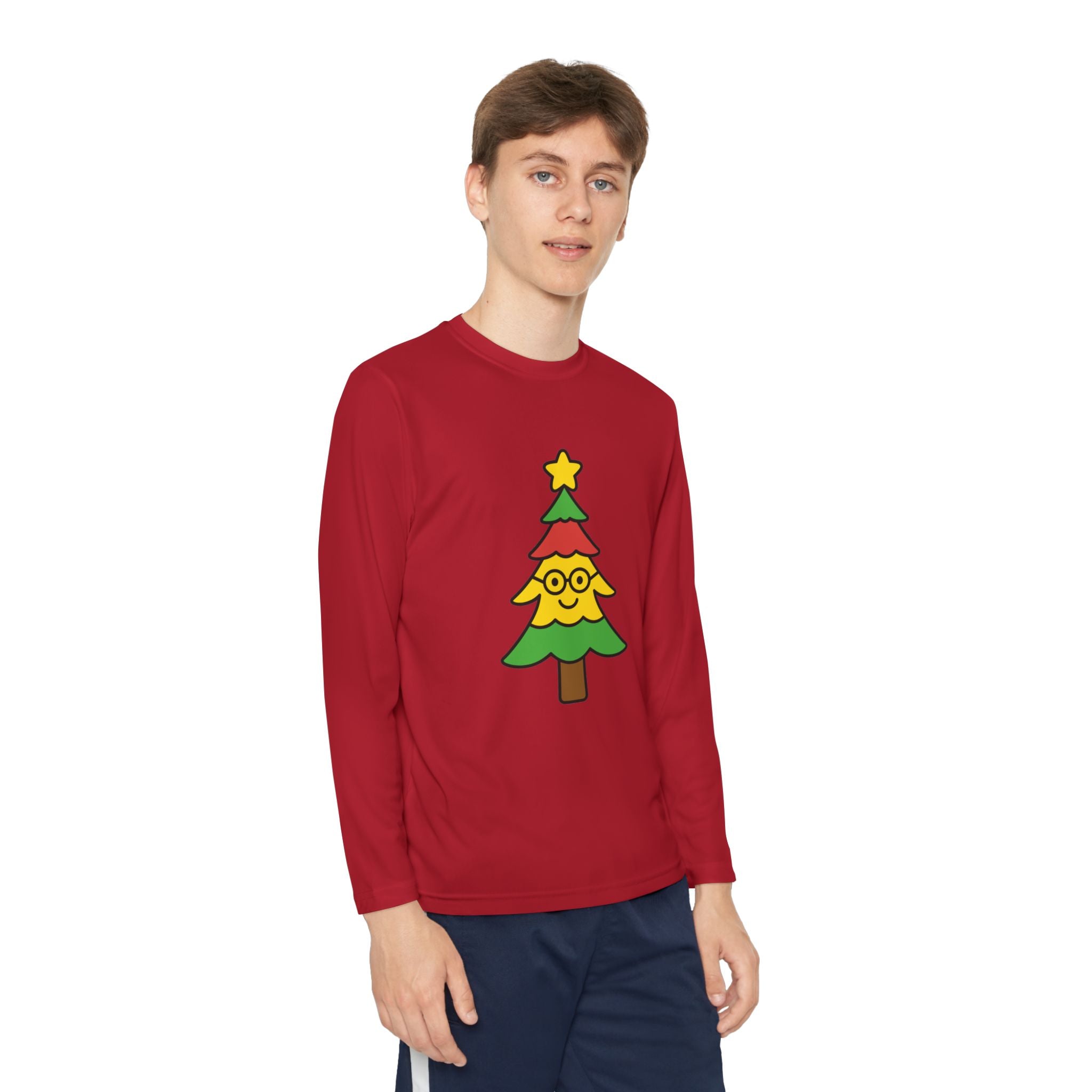 Lily's Holiday Cheer Smart Tree Youth Long Sleeve Tee with Christmas