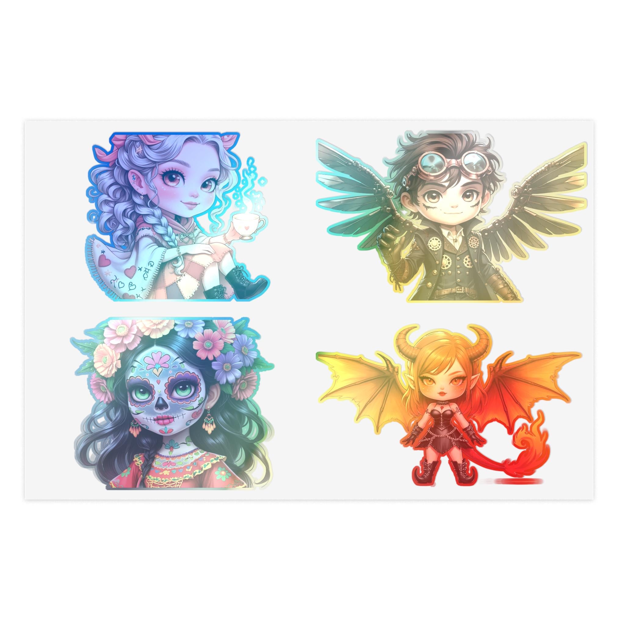 Vibrant Character Sticker Sheets, Cute Art for Journals, Scrapbooks, Kids Decor, Gifts, Party Favors, and Celebrations