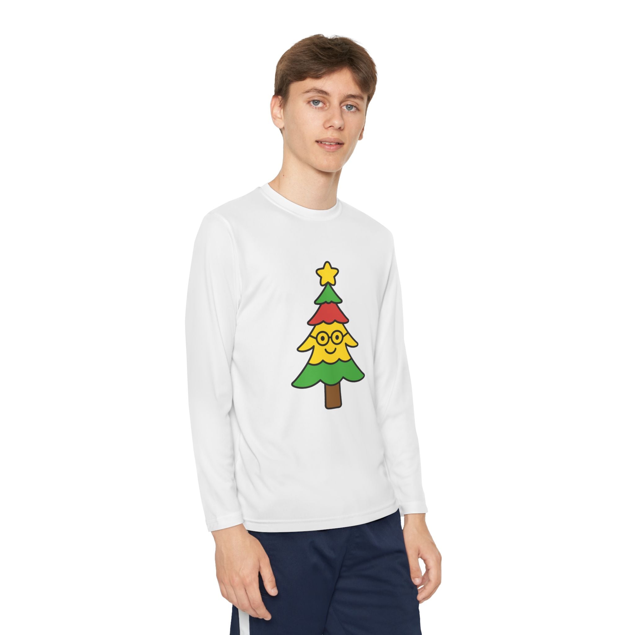 Lily's Holiday Cheer Smart Tree Youth Long Sleeve Tee with Christmas
