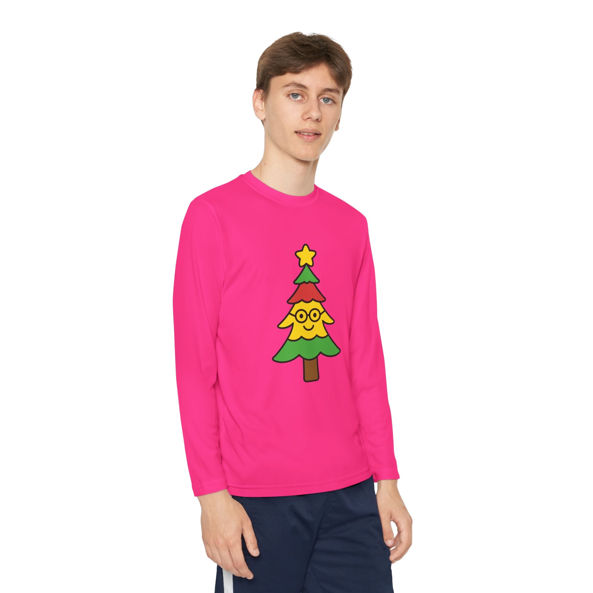 Lily's Holiday Cheer Smart Tree Youth Long Sleeve Tee with Christmas