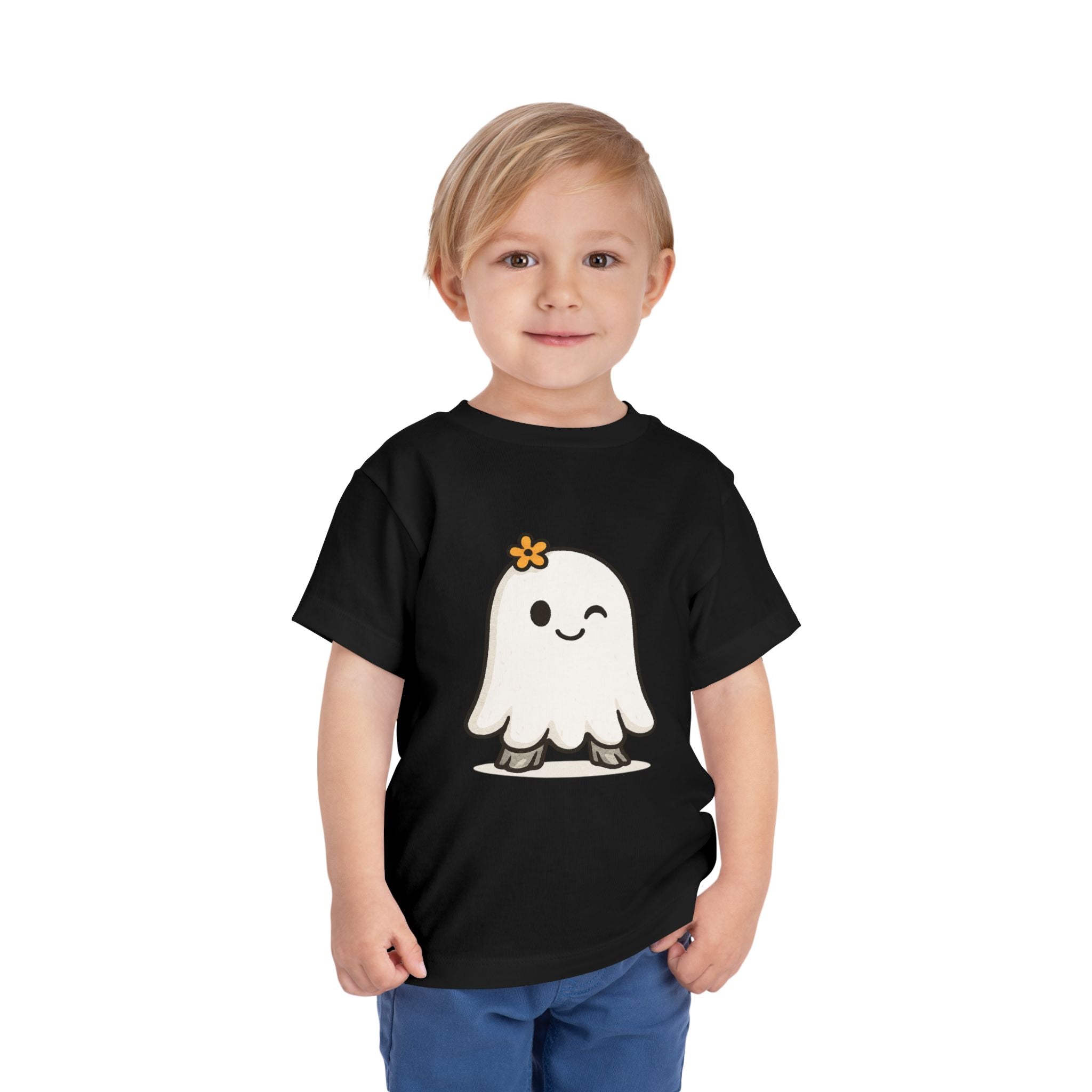 Cute Ghost Toddler Tee, Adorable Kids T-Shirt, Fun Halloween Outfit, Playful Short Sleeve Shirt, Toddler Gift, Everyday Wear