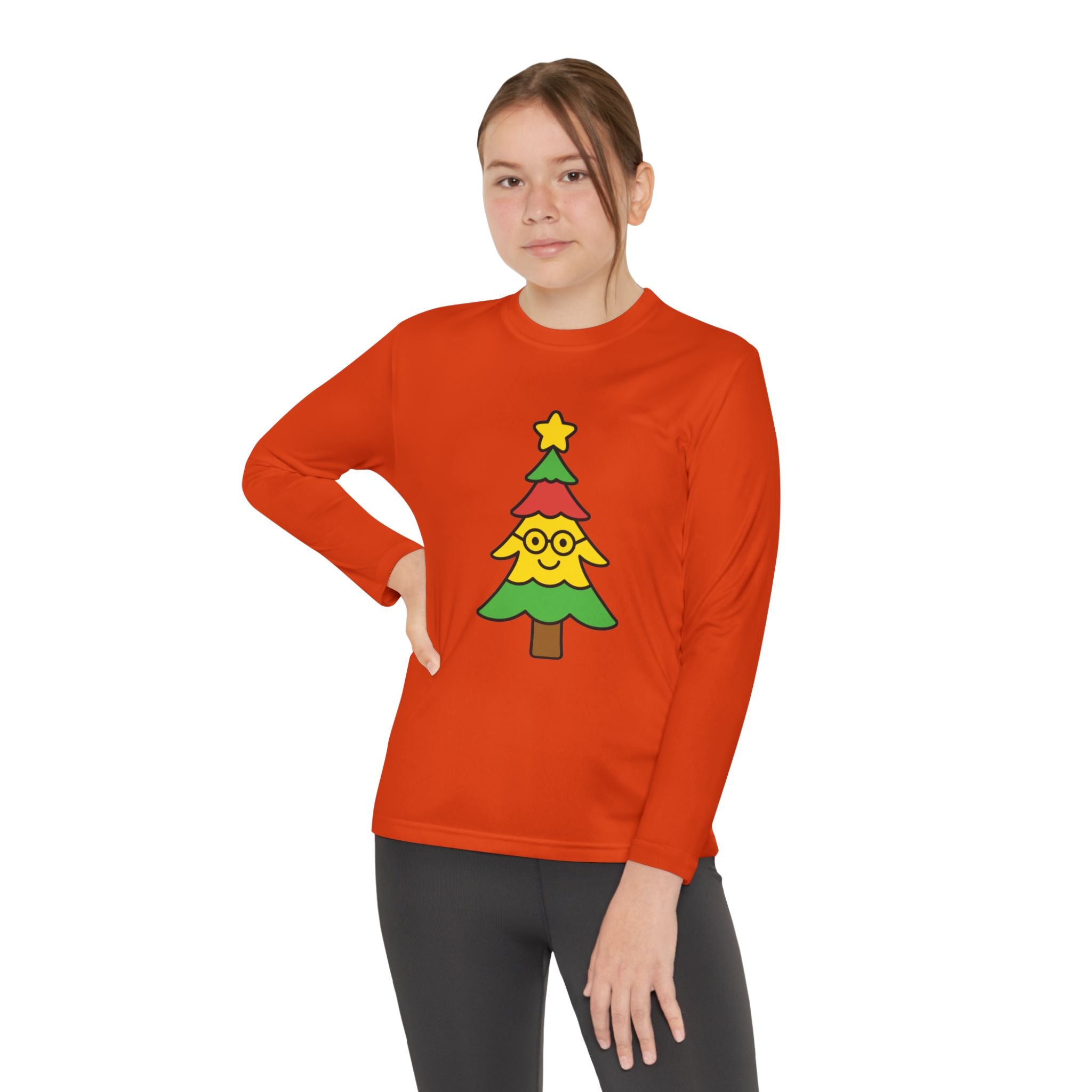 Lily's Holiday Cheer Smart Tree Youth Long Sleeve Tee with Christmas