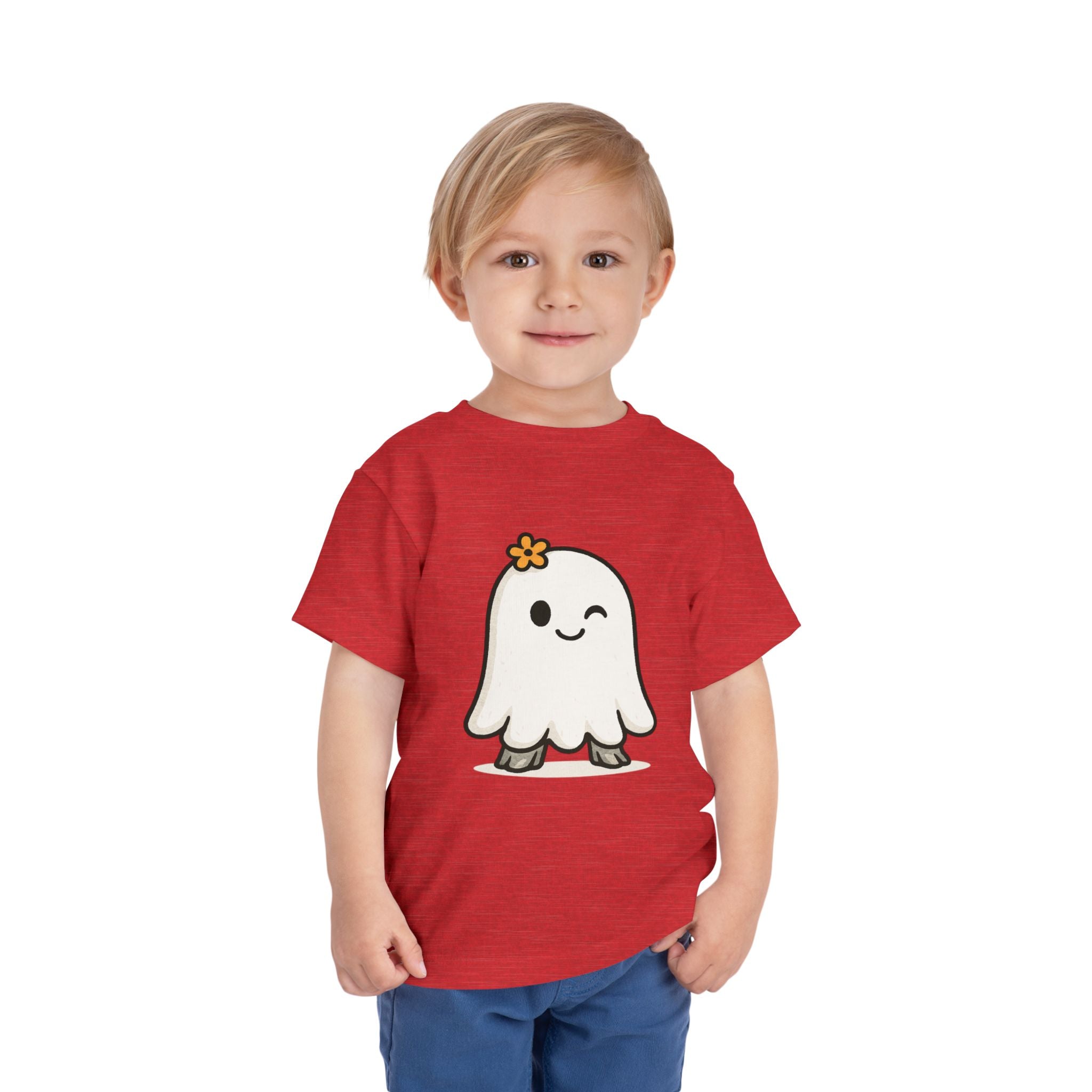 Cute Ghost Toddler Tee, Adorable Kids T-Shirt, Fun Halloween Outfit, Playful Short Sleeve Shirt, Toddler Gift, Everyday Wear