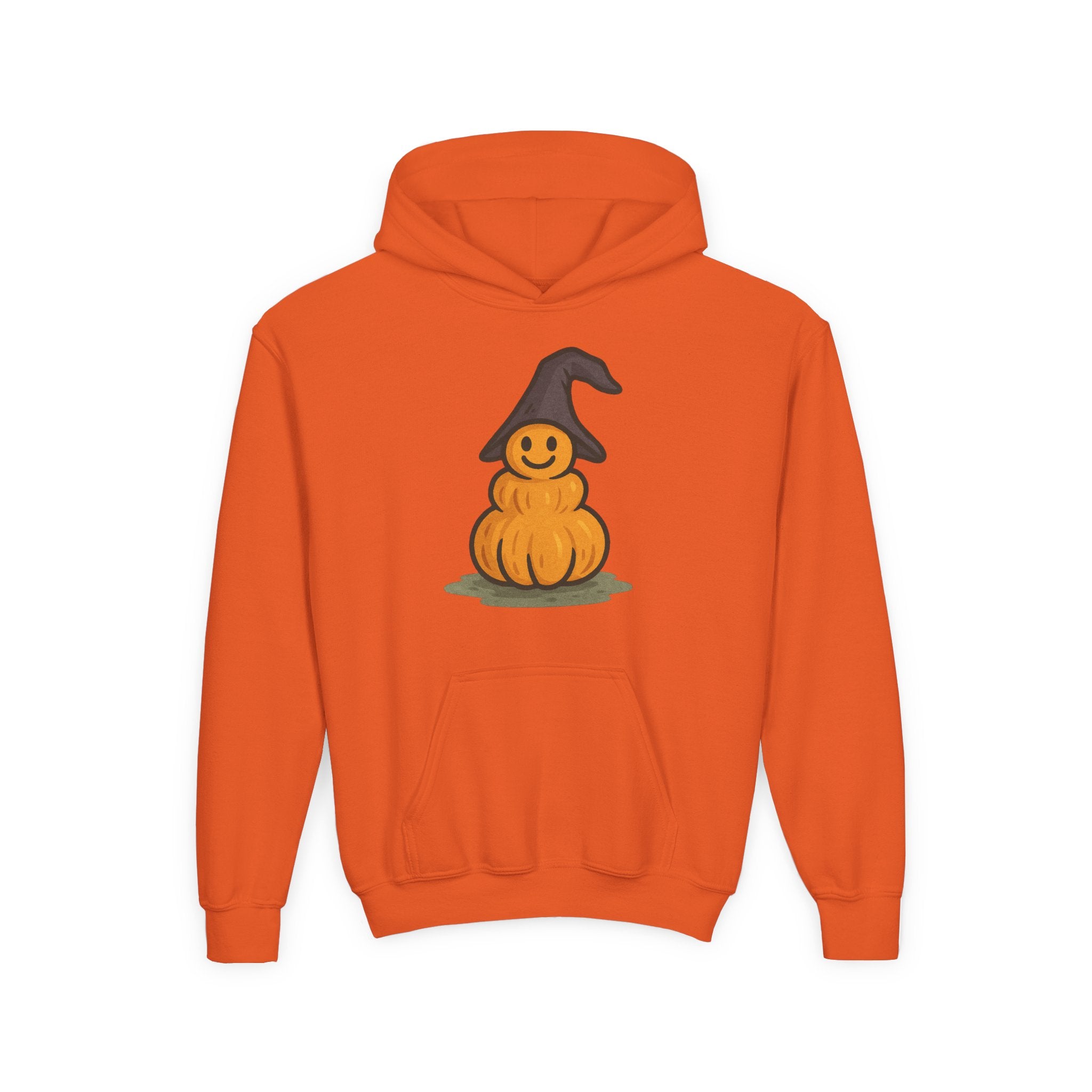 Cute Pumpkin Witch Youth Hoodie - Perfect for Halloween Celebrations