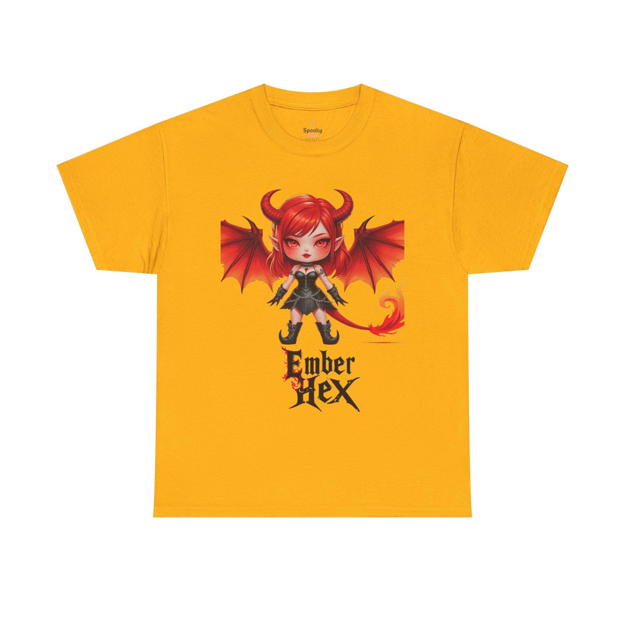 Kawaii Demon Tee, Cute Graphic T-Shirt, Unisex Heavy Cotton Tee, Alternative Fashion, Halloween Apparel, Unique Gift Idea