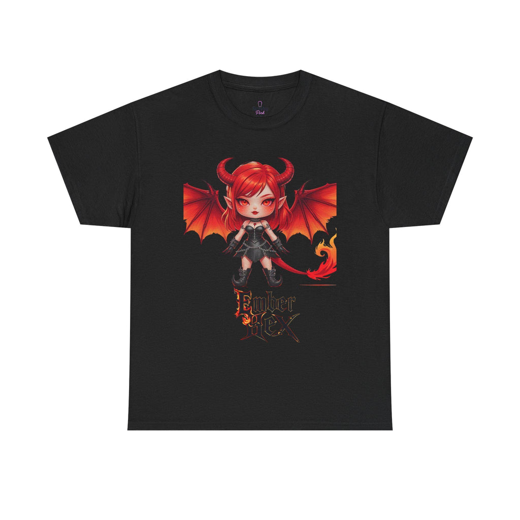 Kawaii Demon Tee, Cute Graphic T-Shirt, Unisex Heavy Cotton Tee, Alternative Fashion, Halloween Apparel, Unique Gift Idea