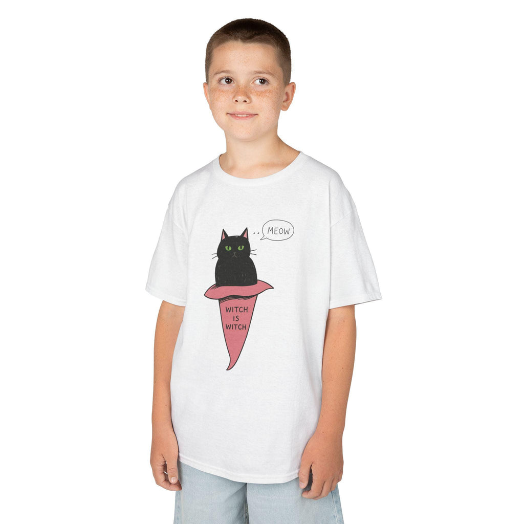 Lily's Collection Kids Witchy Cat Tee | Cute Black Cat T-Shirt | Halloween Costume, Birthday Gift, Fun Playwear, Vintage Style