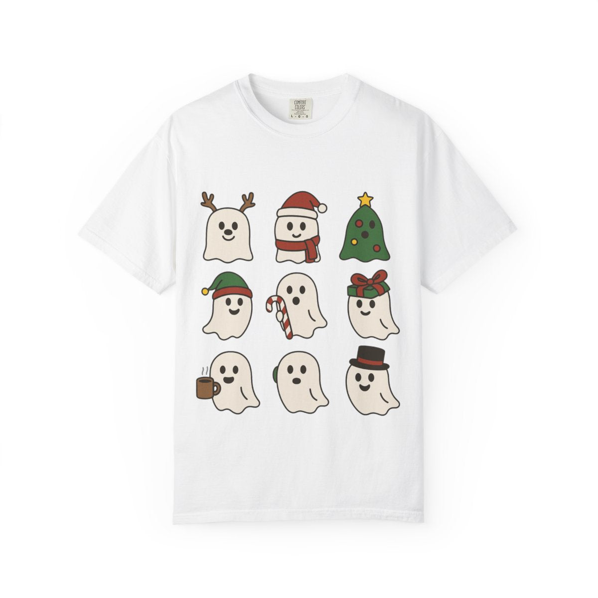 Whimsical Ghost Holiday T-Shirt, Cute Halloween Shirt, Christmas Ghost Tee, Fun Holiday Apparel, Unisex Gift Idea